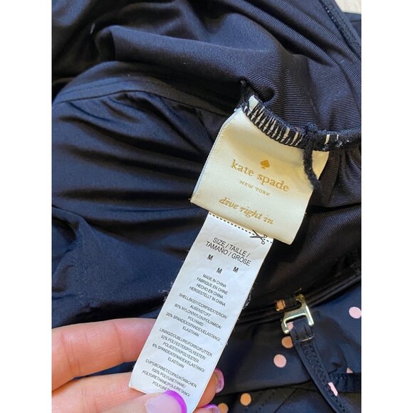 Kate Spade Polka Dot One-Piece Swimsuit With Ruffle Off-Shoulder Design M - Picture 6 of 8